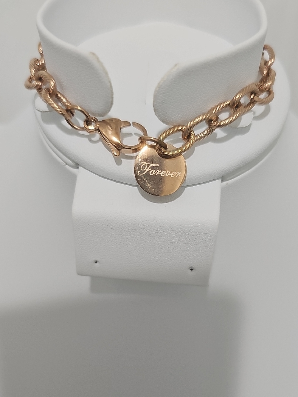 Forever Engraved Rose Gold Charm Bracelet